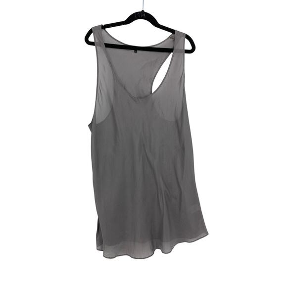 Beautiful People Silk Racerback Tank Top Womens Size Large Dark Gray Scoop Neck - Picture 1 of 5